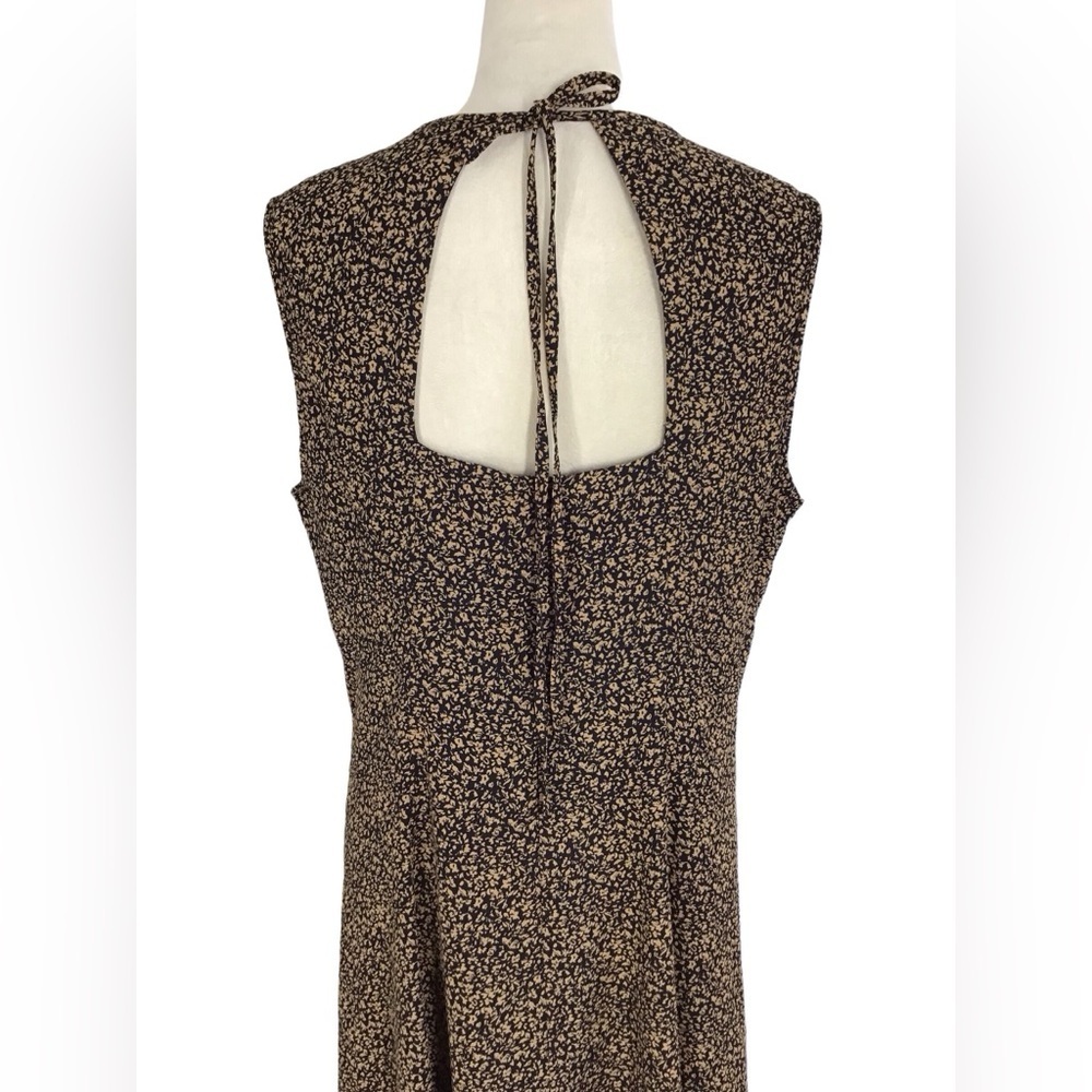 David Warren Black Taupe Vintage Sleeveless Maxi Dress Size 14 NWT - Picture 8 of 11